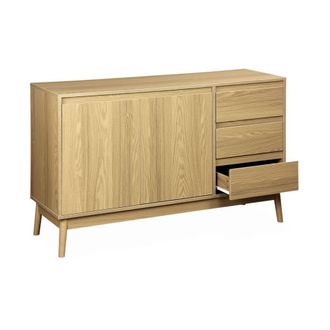Sweeek Aparador de efecto madera con 2 puertas, 120cm, natural