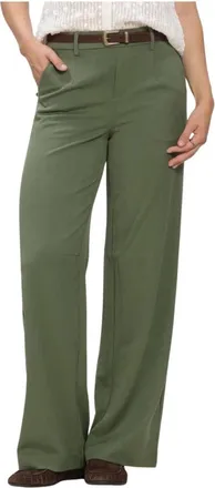 Object Object, Broeken, Dames, Groen, XL, Polyester, Objlisa Wide Pant Noos