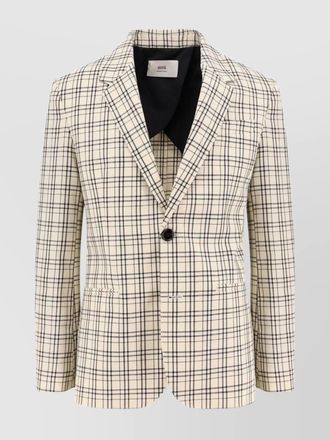 Ami wool blazer madras motif
