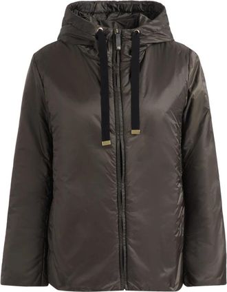 Max Mara Greenh Padded Jacket - Dames - Winterjassen - Groen - 2XS - Leer - Jassen