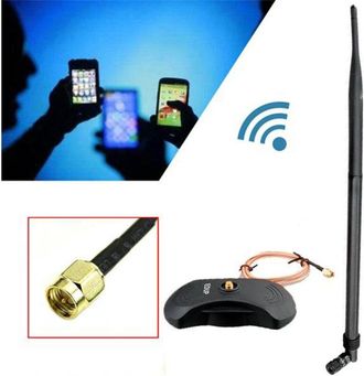 Trade Shop Trade Shop - Antenna Wifi Wireless Omnidirezionale 28dbi Attacco Rp-sma 2.4ghz Base Magnetica