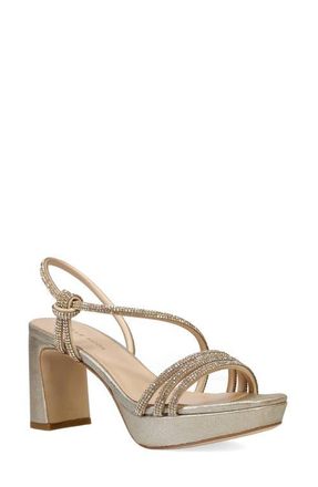 Pelle Moda Darine Slingback Platform Sandal in Platinum Gold at Nordstrom, Size 9