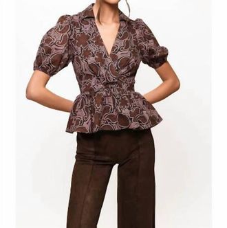 Hutch Fowler V Neck Top In Black/copper
