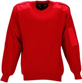 Balenciaga Pre-owned Mens Ribbed-Knit Sweater in Red Wool - Size Small