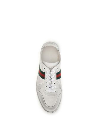 Gucci Mens Sneakers Stretch Leather White White-White-Vrv Trainers White/white/vrv