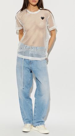 Comme Des Gar&ccedil;ons Comme Des Gar&ccedil;ons Play Transparent T-shirt, Womens, White