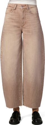 Joe's The Billie Raw Hem Crop Barrel Jeans in Washed Tannin at Nordstrom, Size 26
