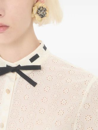 Valentino Garavani Fleur Lumineuse clip-on earrings - women - Metal/Fabric/Enamel - One Size - Neutrals