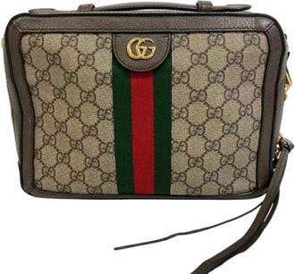 Gucci Pre-owned Cross Body Bags, female, Brown, Size: ONE SIZE Pre-owned Canvas gucci-bags