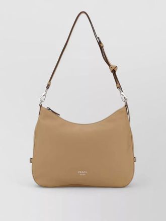 Prada large leather fold shopping shoulder bag
