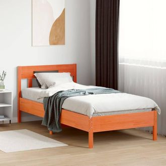 Berkfield Home Beautiful Bed Frame without Mattress Wax Brown 90x200 cm Solid Wo