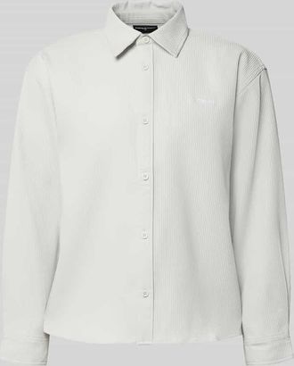 Pegador Regular Fit Freizeithemd mit Kentkragen und Label-Stitching in Hellgrau, Gr&ouml;&szlig;e XXL