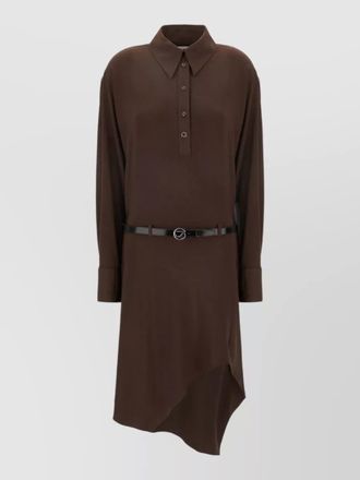 Coperni stretch dress asymmetric hem belted waist