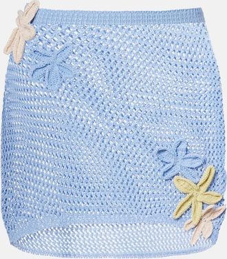 Bananhot Cori open-knit lam&eacute; miniskirt