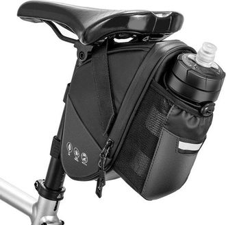 OEM Bolsa Para Sill&iacute;n De Bicicleta - Bolsa Bajo El Sill&iacute;n - Portabotellas - Bicicleta De Monta&ntilde;a Y De Carretera - Negra (agua No Incluida)