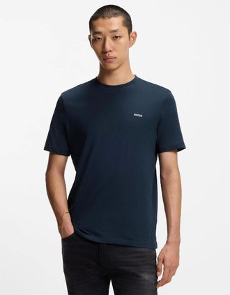 HUGO BOSS Mens Dero222 Logo Print T-Shirt - Navy - Size: 36