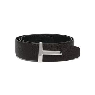 Tom Ford Accessoires, Heren, Zwart, 105 CM, Leer, Grain Leather T Icon Belt