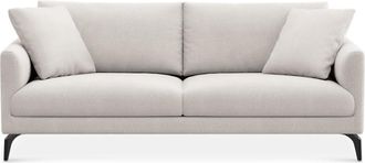 Castlery Lena Sofa Customized, Cream Performance Fleece, Matte Black Legs, Spill Resistant, Removable Covers for Sofas, Castlery