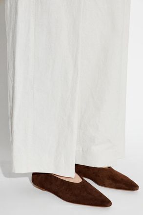 Jil Sander Suede Ballet Flats With Ankle Circle, Womens, Brown