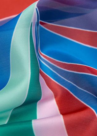 Mango Foulard stampato righe combinate rosso - Donna - Taglia unica - MANGO