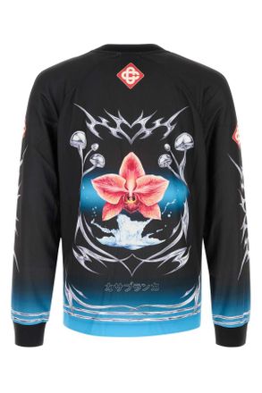 Casablanca Mens Printed Polyester T-Shirt Blade