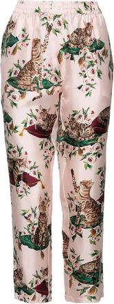 Dolce & Gabbana Zijden broek met grafische print - Roze