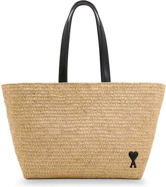 Ami Ami De Coeur Shoulder Bag In Raffia