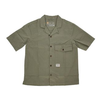 Timberland Ripstop Short Sleeve Shirt Earth - Heren - Korte mouwen Overhemden - Groen - S - Katoen - Overhemden