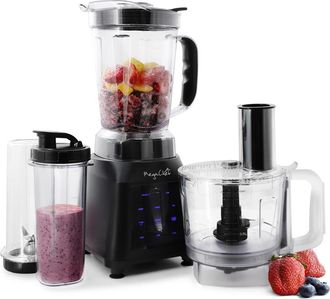 MegaChef 8 Cup Blender with 5 Cup Food Processor and Two 24 Ounce On-The-Go Cup Combo Set in Black at Nordstrom