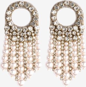 Deepa Gurnani Ohrringe aus Strass und Perlen Makena