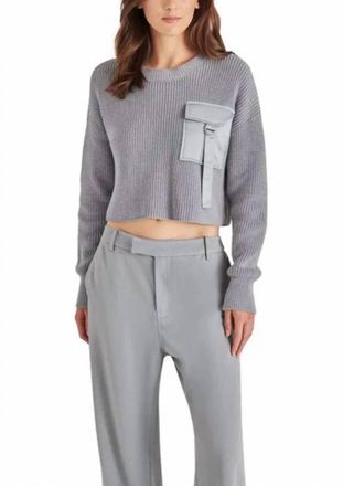 BB Dakota Pocket Crewneck Sweater In Grey