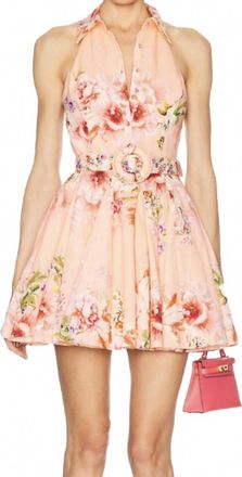Hemant & Nandita Kavi Mini Dress In Peach Floral