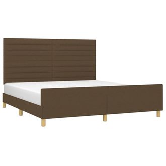 vidaXL Cama Sin Colch&oacute;n De Tela Marr&oacute;n Oscuro 160x200 Cm Vidaxl