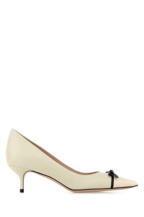 Valentino Garavani White Leather V Logo Pumps