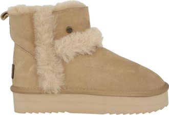 Warmbat Warmgevoerde Beige Enkellaars - Dames - Winterlaarzen - Beige - 40 EU - Su&egrave;de - Schoenen