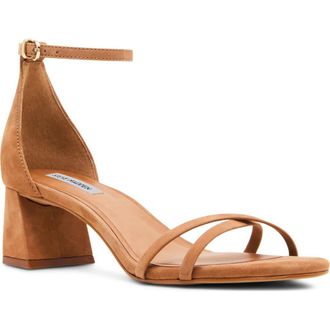 Steve Madden Rae Ankle Strap Sandal in Tan Nubuck at Nordstrom, Size 8.5