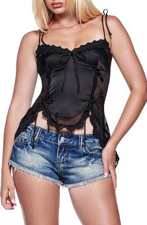 I.AM.GIA Meadow Lace Trim Camisole in Black at Nordstrom, Size Xx-Small