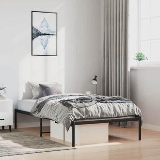 vidaXL Estructura De Cama Sin Colch&oacute;n Metal Negro 100x190 Cm Vidaxl