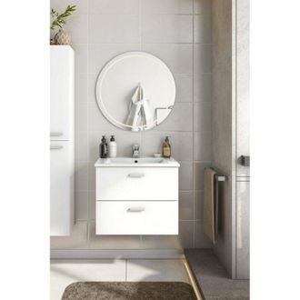 Dmora Bajo El Armario Maltby, Mueble De Ba&ntilde;o, Contenedor De Lavabo, Mueble Fregadero, 60x45 H50 Cm, Blanco Brillante - Dmora