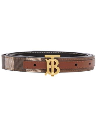 Burberry reversible Exaggerated Check belt - women - Thermoplastic Polyurethane (TPU)/Calf Leather/Cotton - L - Brown