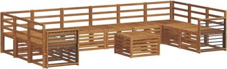 vidaXL Conjunto De Sof&aacute;s De Exterior 11 Uds. Natural Vidaxl