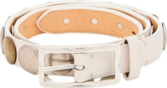 Reptiles House Bahia Leather Belt With Metallic Stud Accents
