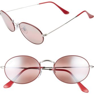Ray-Ban 54mm Round Sunglasses in Silver/Red Mirror at Nordstrom