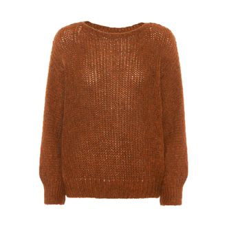 Americandreams Amira Knit Pullover - Dames - Ronde hals truien - Oranje - L - Truien & Vesten