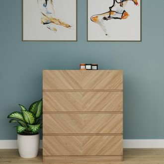 GFW Catania 4 Drawer Chest in Light Oak