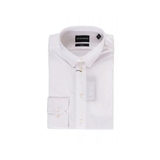 Emporio Armani Slim Fit Overhemd - Heren - Zakelijke Overhemden - Wit - L - Leer - Overhemden