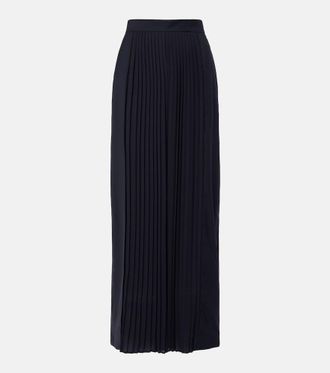 Max Mara Pantalones anchos de lana virgen plisados