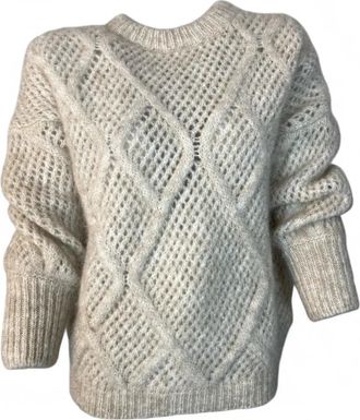 Vicolo Rondgebreide Trui - Dames - Ronde hals truien - Beige - M - Truien & Vesten