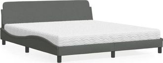 vidaXL Vidaxl - Cama Con Colch&oacute;n De Tela Gris Oscuro 180x200 Cm