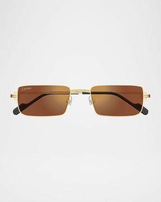 Cartier Men & apos;s Metal Rectangle Sunglasses